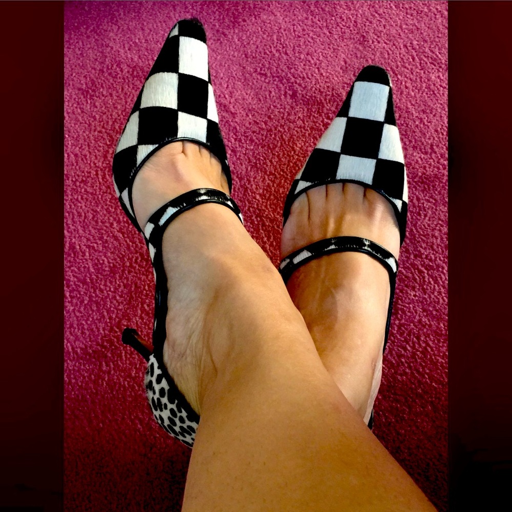Manolo Blahnik Harlequin Calf-Hair Pumps Size 38